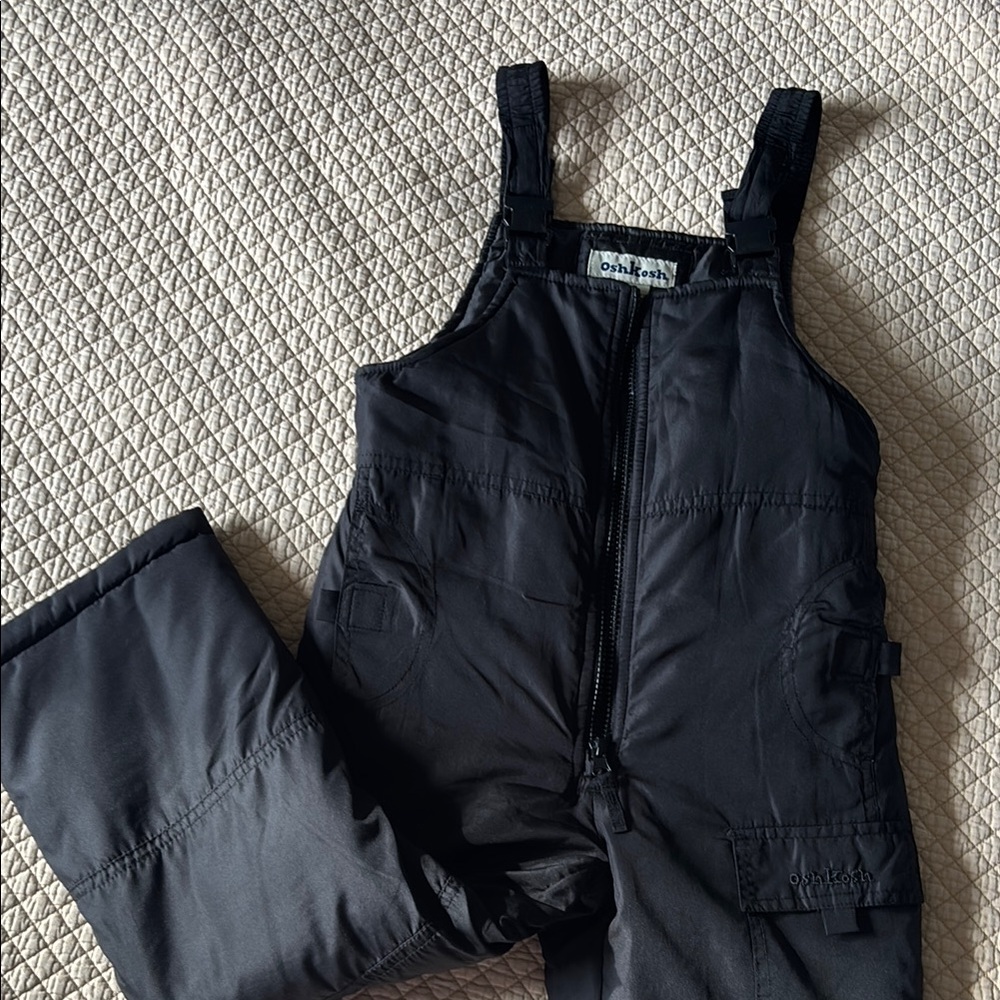 OshKosh B'gosh Black Snow Bib Overalls Kids size 6